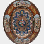 ساعت بیضی صفحه مسی